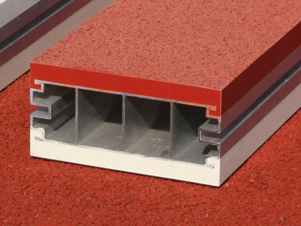Odrazové břevno pro školní sport 2v1 – oboustranné červená/bílá (122 × 20 × 10 cm)
