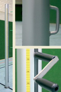 Víceúčelové sloupky pro volejbal 120×100 mm (TÜV), volitelně DVV 1 (pár)